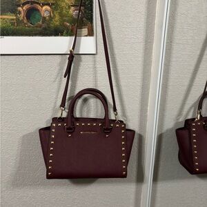 Michael Kors Burgundy Studded Women's Bag